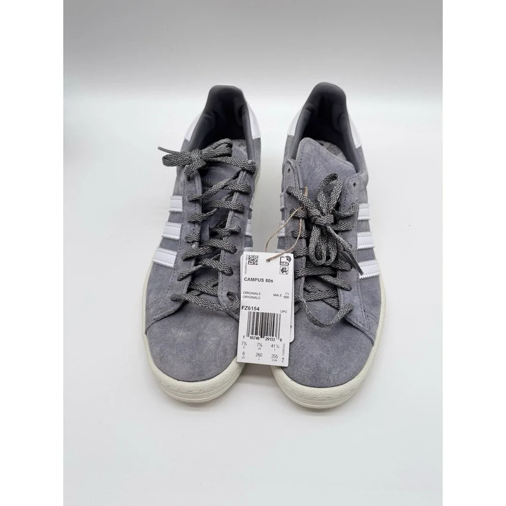 Size 8M- Adidas Originals Campus 80s Sneakers, Off White/Gray Mens Shoes
